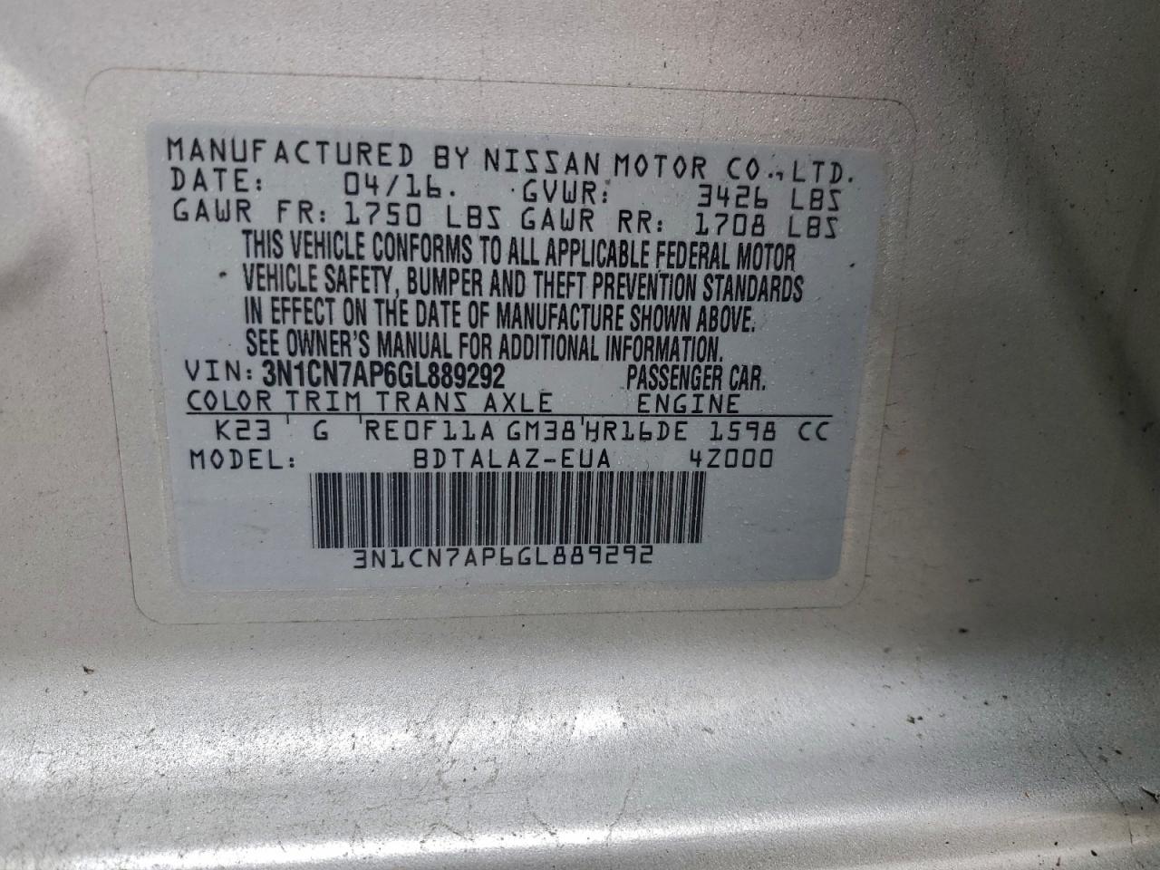 Nissan Versa S Image 10