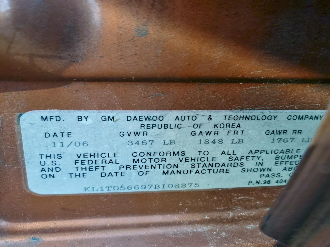 Chevrolet Aveo Base Image 7